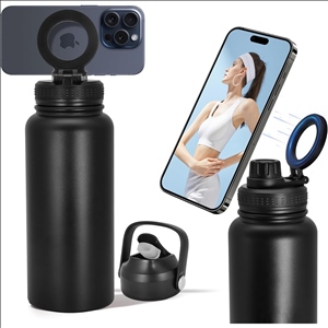 Insulated Stainless Steel Water Bottle – Compatible with Magsafe usable as Tripod, Leak-Proof